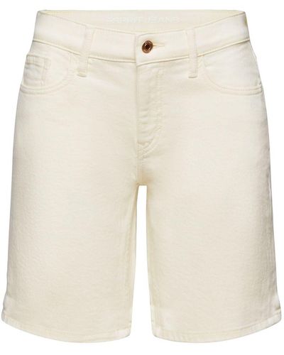 Esprit Short en jean à taille mi-haute rétro classique - Blanc