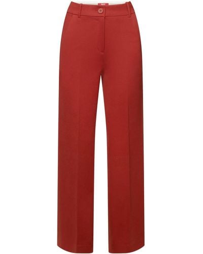 Esprit Punto-Jersey-Hose mit gerader Passform - Rot