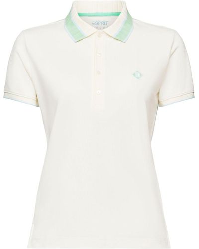 Esprit Kurzärmliges Poloshirt aus Baumwolle - Weiß