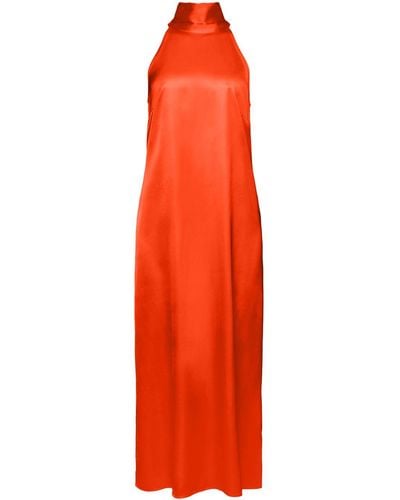 Esprit Robe dos-nu maxi longueur en satin - Rouge