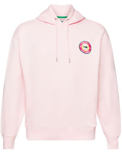Esprit Katoenen Hoodie Met Logo - Roze