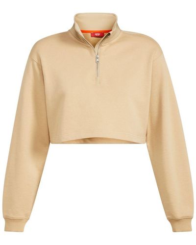 Esprit Cropped Terry Sweater Van Organic Cotton - Naturel