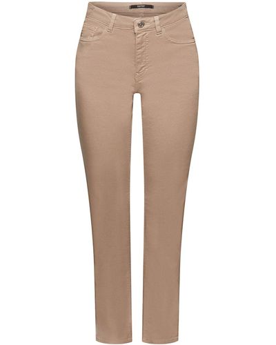 Esprit Slim Fit-jeans Met Middelhoge Taille - Naturel