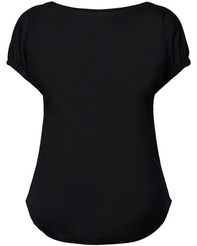 Esprit T-shirt Met Elastische Mouwen - Zwart