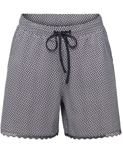 Esprit Schlafhose Jersey-Shorts mit Print - Grau