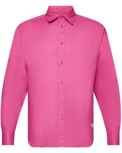 Esprit Effen Overhemd Met Lange Mouwen - Roze