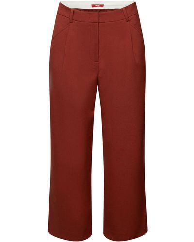 Esprit Jupe-culotte taille haute à pinces - Rouge