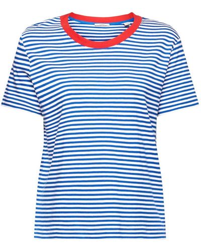 Esprit Streifen-T-Shirt (1-tlg) - Blau