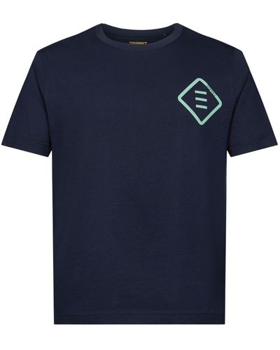 Esprit Logo-T-Shirt aus Baumwolljersey - Blau