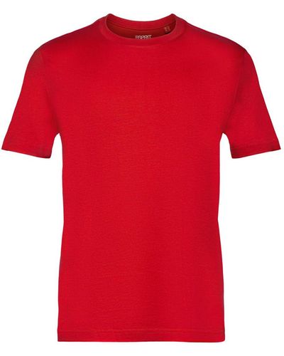 Esprit T-shirt Van Pima Katoen-jersey Met Ronde Hals - Rood