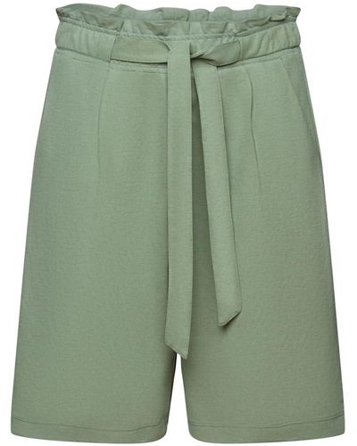 Esprit Shorts Pull-on Bermudashorts mit Bindegürtel (1-tlg) - Grün
