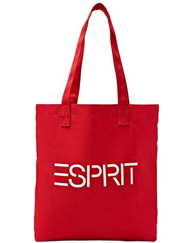 Esprit Tote Bag aus Baumwolle mit Logo - Rot