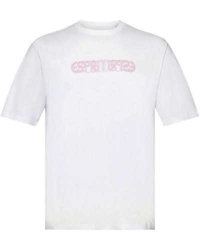 Esprit T-shirt Met Relaxed Fit En Logoprint - Wit