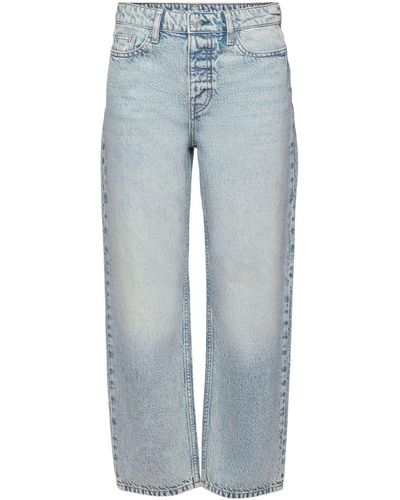 Esprit Retro Rechte Jeans Met Middelhoge Taille - Blauw