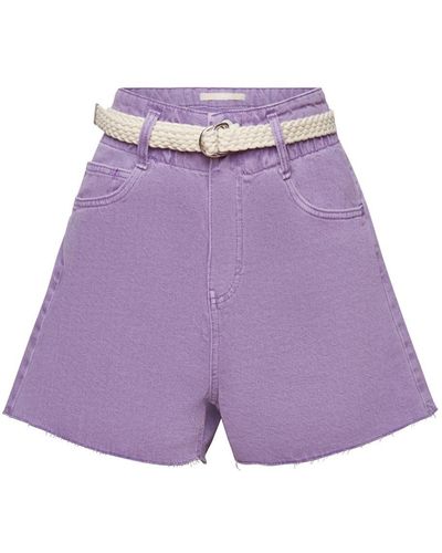 Esprit Short en jean coupé - Violet