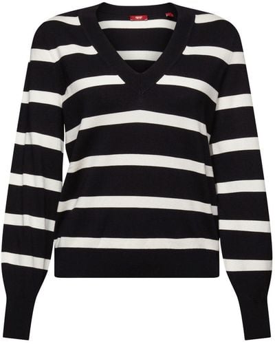 Esprit V-Ausschnitt-Pullover Sweaters - Schwarz