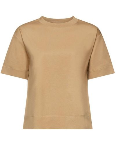 Esprit T-shirt à encolure ronde en coton Pima - Neutre