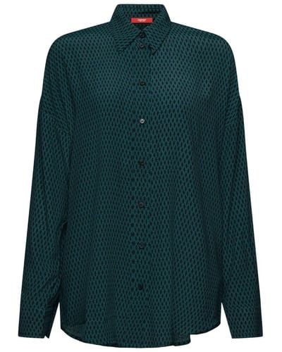 Esprit Buttondown-overhemd Met Print - Groen