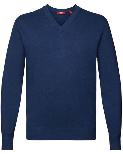 Esprit Pullover mit V-Ausschnitt - Blau