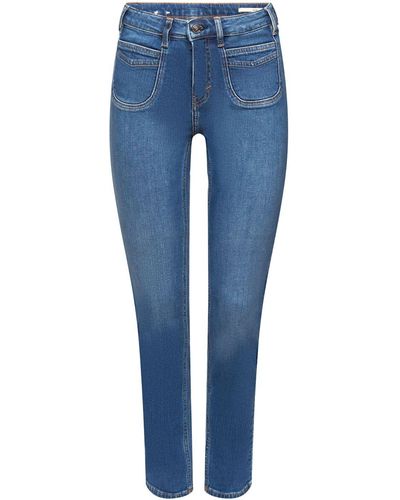 Esprit Slim-fit Jeans Met Hoge Taille - Blauw