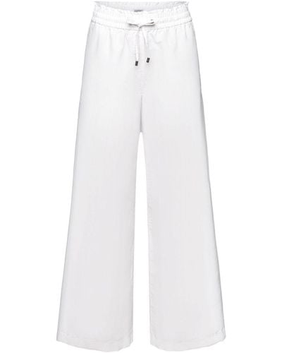 Esprit Stoffhose Hose aus Baumwolle-Leinen-Mix - Weiß