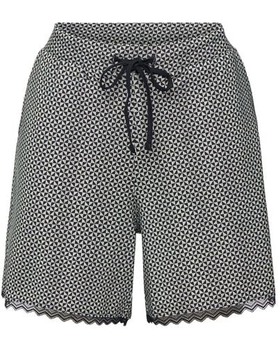 Esprit Schlafhose Jersey-Shorts mit Print - Grau