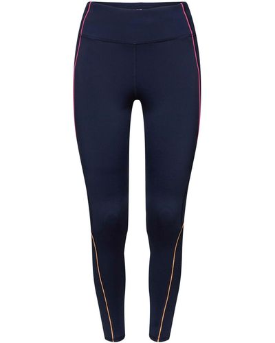 Esprit Sportbroek Met Hoge Taille - Blauw