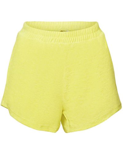 Esprit Recycelt: Strand-Shorts aus Frottee (1-tlg) - Gelb