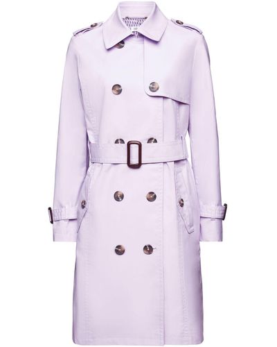 Esprit Trench-coat à boutonnage croisé et ceinture - Violet