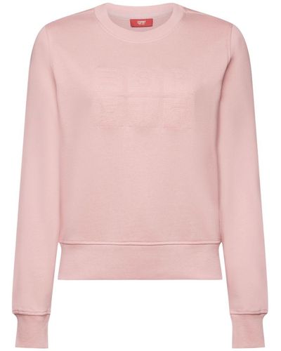Esprit Sweatshirt Met Logoborduursel - Roze