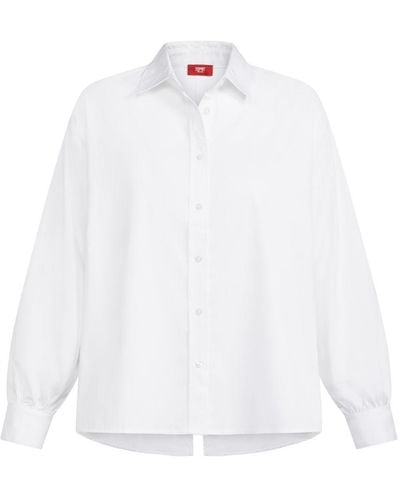 Esprit Langarmbluse Hemd mit Bindedetail auf der Rückseite - Weiß