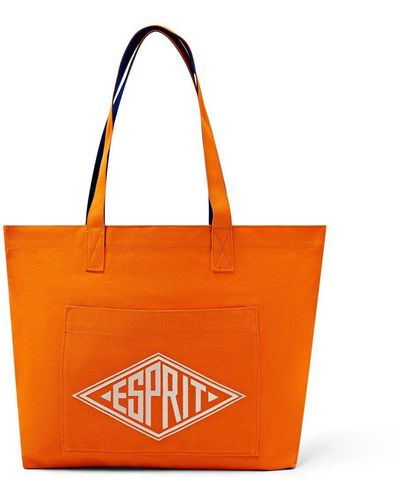 Esprit Tote Bag aus Canvas mit Logo - Orange