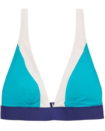 Esprit Gewatteerde Bikinitop Met Beugels In Colour Block-design - Blauw