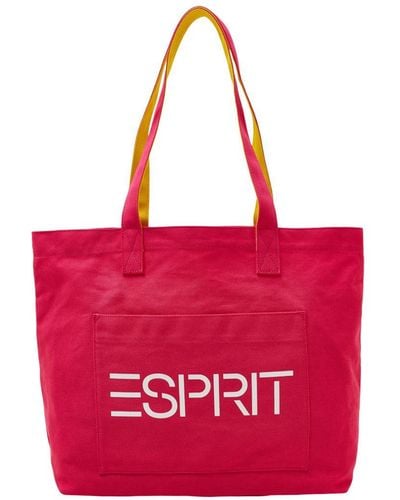 Esprit Canvas Tote Bag Met Logo - Rood