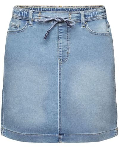 Esprit Mini-jupe en jean de style jogging - Bleu