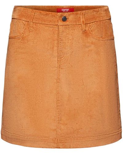 Esprit Mini-jupe en velours côtelé - Orange