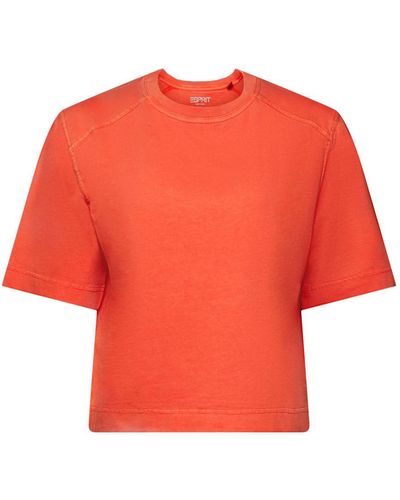 Esprit Boxy Katoenen T-shirt - Rood