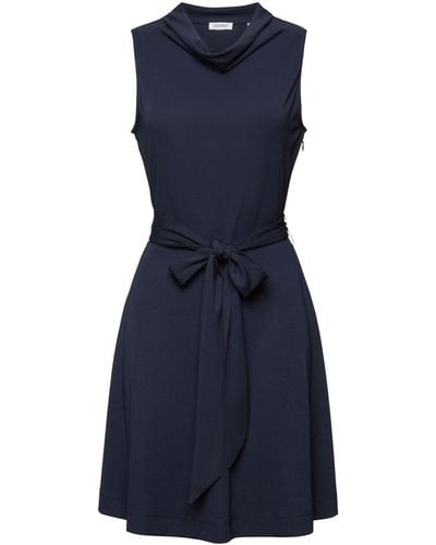 Esprit Mini-jurk Met Watervalkraag - Blauw