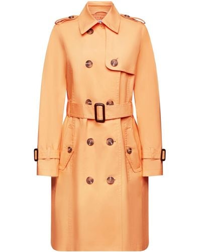 Esprit Trench-coat à boutonnage croisé et ceinture - Orange
