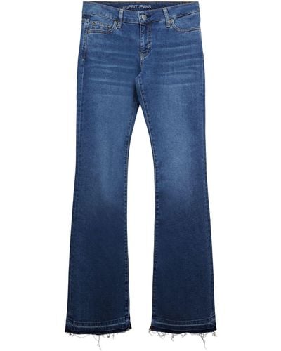 Esprit Bootcut Jeans Met Middelhoge Taille - Blauw
