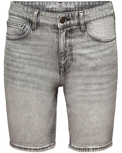 Esprit Short en jean de coupe slim - Gris