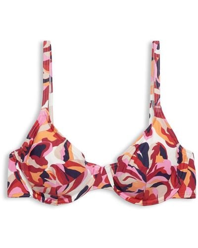 Esprit Carilo Beach Bikinitop Met Bloemenprint - Rood