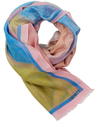 Esprit Rafelige Sjaal Met Print - Blauw