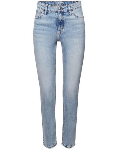 Esprit Retro Slim Jeans Met Hoge Taille - Blauw