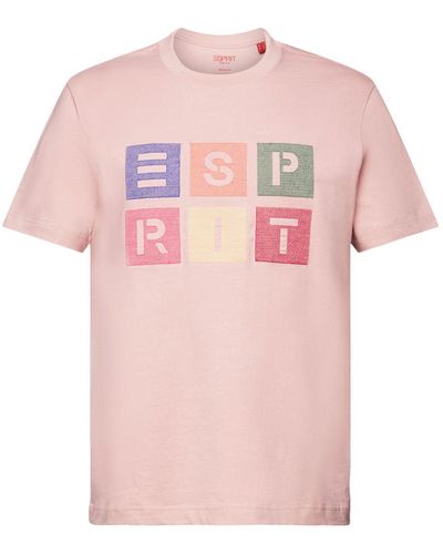 Esprit T-shirt en coton à logo imprimé - Rose