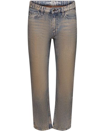 Esprit Jeans Met Middelhoge Taille En Rechte Pijpen - Grijs