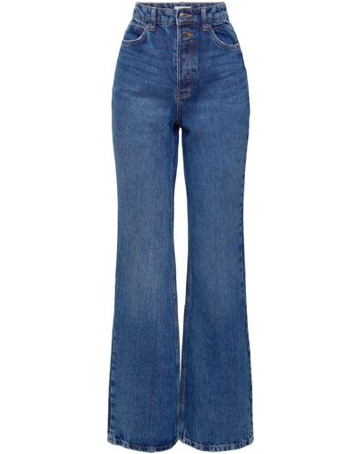 Esprit High-rise Retro Uitlopende Jeans - Blauw