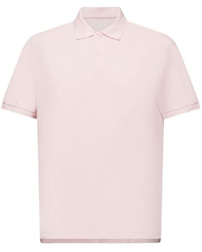 Esprit Poloshirt aus Baumwoll-Piqué - Pink