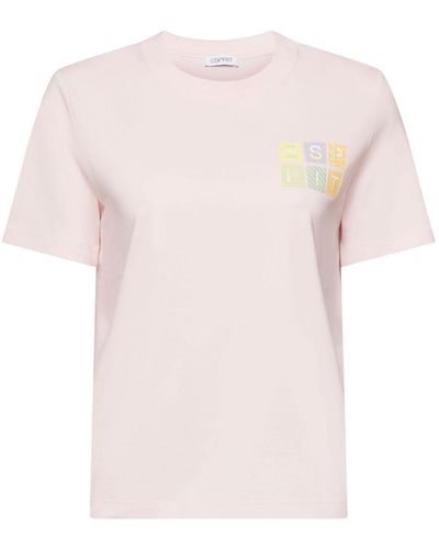 Esprit Jersey-T-Shirt mit Logo - Pink