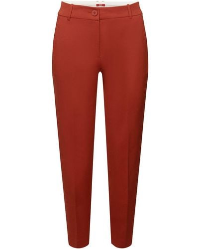 Esprit Pantalon de coupe raccourcie en jersey punto - Rouge